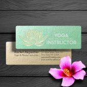 Green Gold Lotus Yoga Meditation Reiki Instructor Mini Visitenkarte