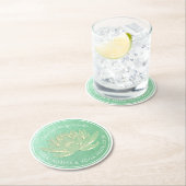 Green Gold Lotus Yoga Studio Meditation Instructor Runder Pappuntersetzer (Vor Ort)