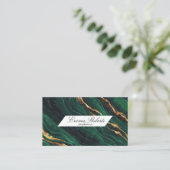 Green Gold Luxe Business Card Visitenkarte (Stehend Vorderseite)
