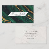 Green Gold Luxe Business Card Visitenkarte (Vorne/Hinten)