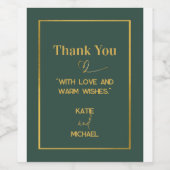 Green & Gold Luxus Weinflaschen Etikett (Einzelnes Label)