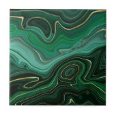 Green Gold Malachite Gemstone Fliese (Vorderseite)