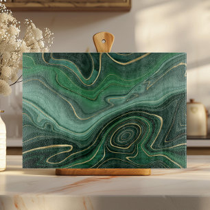 Green Gold Malachite Gemstone Schneidebrett