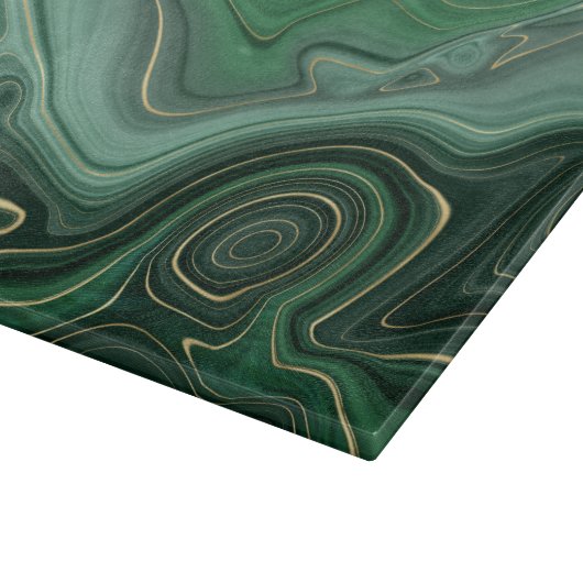 Green Gold Malachite Gemstone Schneidebrett (Ecke)