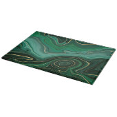 Green Gold Malachite Gemstone Schneidebrett (Ecke)