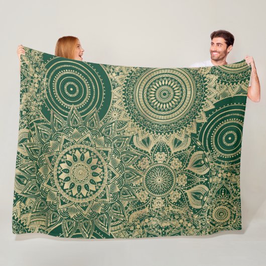 Green Gold Mandala Collection Fleecedecke (Beispiel)