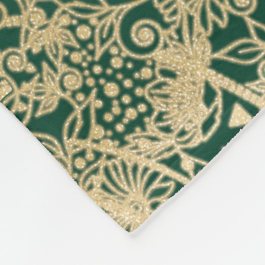 Green Gold Mandala Collection Fleecedecke (Ecke)