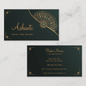 Green Gold Mandala Elegante Moderne Visitenkarte (Vorne/Hinten)