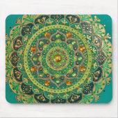 Green & Gold Mandala Mouse Pad Mousepad (Vorne)