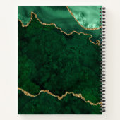 Green Gold Marble Agate Geode Sketchbook Notizblock (Rückseite)