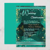Green & Gold Marble Flat Card  (Vorne/Hinten)