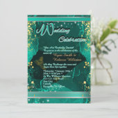 Green & Gold Marble Flat Card  (Stehend Vorderseite)