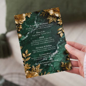 Green Gold Marble Wedding Invitation Einladung