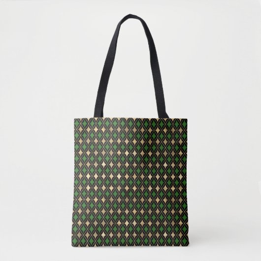 GREEN & GOLD MARDI GRAS DIAMOND PATTERN TASCHE (Vorderseite)