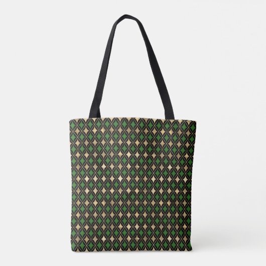 GREEN & GOLD MARDI GRAS DIAMOND PATTERN TASCHE (Rückseite)
