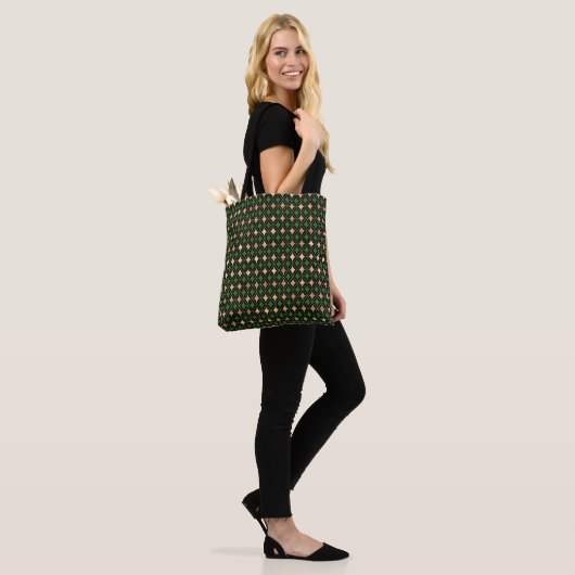 GREEN & GOLD MARDI GRAS DIAMOND PATTERN TASCHE (Am Model)