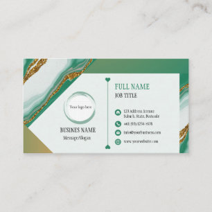 Green Gold Marmor Design Business Card Visitenkarte