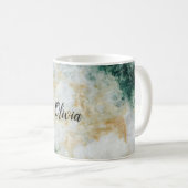 Green-Gold-Marmor-Personalisiert Kaffeetasse (VorderseiteRechts)