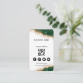 Green-Gold-Marmor - QR-Code für soziale Medien Visitenkarte (Stehend Vorderseite)