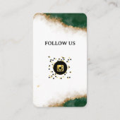 Green-Gold-Marmor - QR-Code für soziale Medien Visitenkarte (Rückseite)