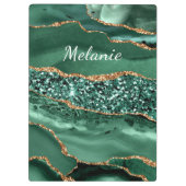 Green-Gold-Marmor-Zwischenablage mit Individuelle  Klemmbrett (Rückseite)