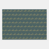 Green Gold Merry Mistletoe Wrapping Paper Sheets Geschenkpapier Set (Vorderseite 3)