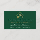 Green Gold Metal Handyman Construction Visitenkarte (Vorderseite)