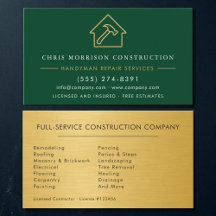 Green Gold Metal Handyman Construction