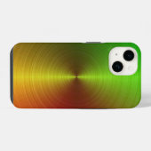 Green & Gold Metallic Vortex iPhone Hülle (Rückseite (Horizontal))