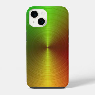 Green & Gold Metallic Vortex iPhone 14 Hülle