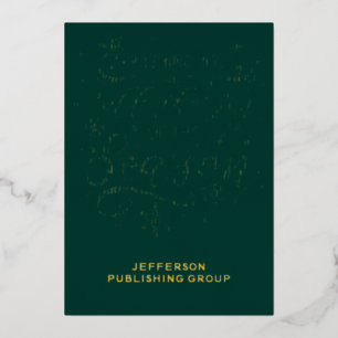 Green Gold Modern Business Holiday Foil Card Folien Feiertagskarte