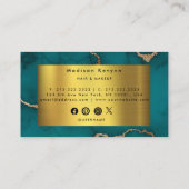 Green Gold Modern Marble Visitenkarte (Rückseite)