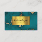 Green Gold Modern Marble Visitenkarte (Vorderseite)