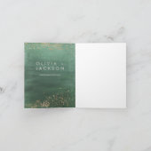 Green & Gold Modern Watercolor Dankeschön Karte (Innenseite)