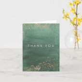 Green & Gold Modern Watercolor Dankeschön Karte (Gelbe Blume)