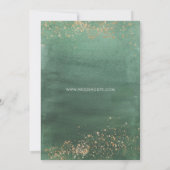 Green & Gold Modern Watercolor Save the Date Einladung (Rückseite)