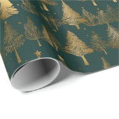 Green Gold Moderner, einfacher geometrischer Weihn Geschenkpapier (Rolleneckpunkt)