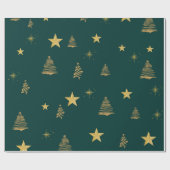 Green Gold Moderner, einfacher geometrischer Weihn Geschenkpapier (Flach)