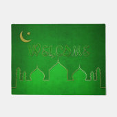 Green Gold Moschee Moon Star - Welcome Door Mat Fußmatte (Vorderseite)