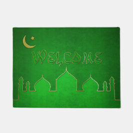 Green Gold Moschee Moon Star - Welcome Door Mat Fußmatte