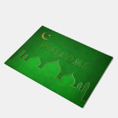 Green Gold Moschee Moon Star - Welcome Door Mat Fußmatte (Schrägansicht)