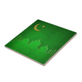 Green Gold Moschee Moschee Star Fliese