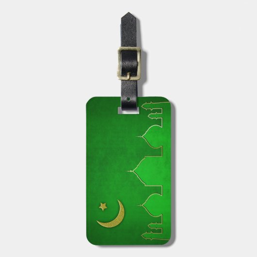 Green Gold Moschee Moschee Star Gepäckanhänger (Vorderseite vertikal)