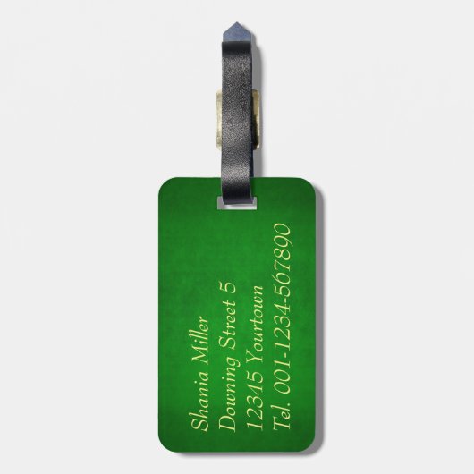 Green Gold Moschee Moschee Star Gepäckanhänger (Rückseite vertikal)