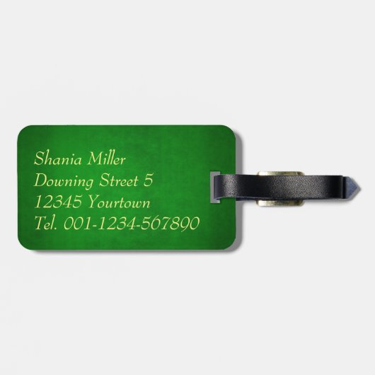 Green Gold Moschee Moschee Star Gepäckanhänger (Rückseite horizontal)