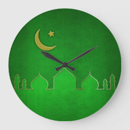 Green Gold Moschee Moschee Star Große Wanduhr