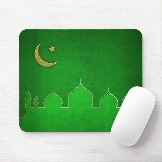 Green Gold Moschee Moschee Star Mousepad (Mit Mouse)
