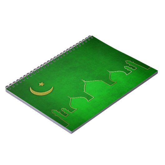 Green Gold Moschee Moschee Star Notizblock (Linke Seite)
