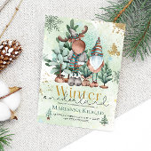 Green Gold Niedlicher Weihnachtsgnome Deen Geburts Einladung