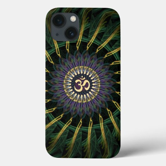 Green Gold Om Swirl New Age Case-Mate iPhone Hülle (Rückseite)